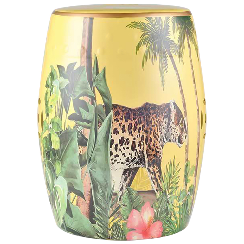 Керамический табурет Leopard Tropical Animal Ceramic Stool Yellow Желтый Коричневый Зеленый Керамический табурет Leopard Tropical Animal Ceramic Stool Yellow Желтый Коричневый Зеленый в Брянске | Loft Concept
