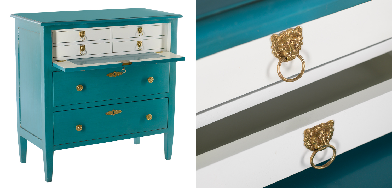 Комод L.XV CHEST OF DRAWERS Moreau Бирюзовый - фото