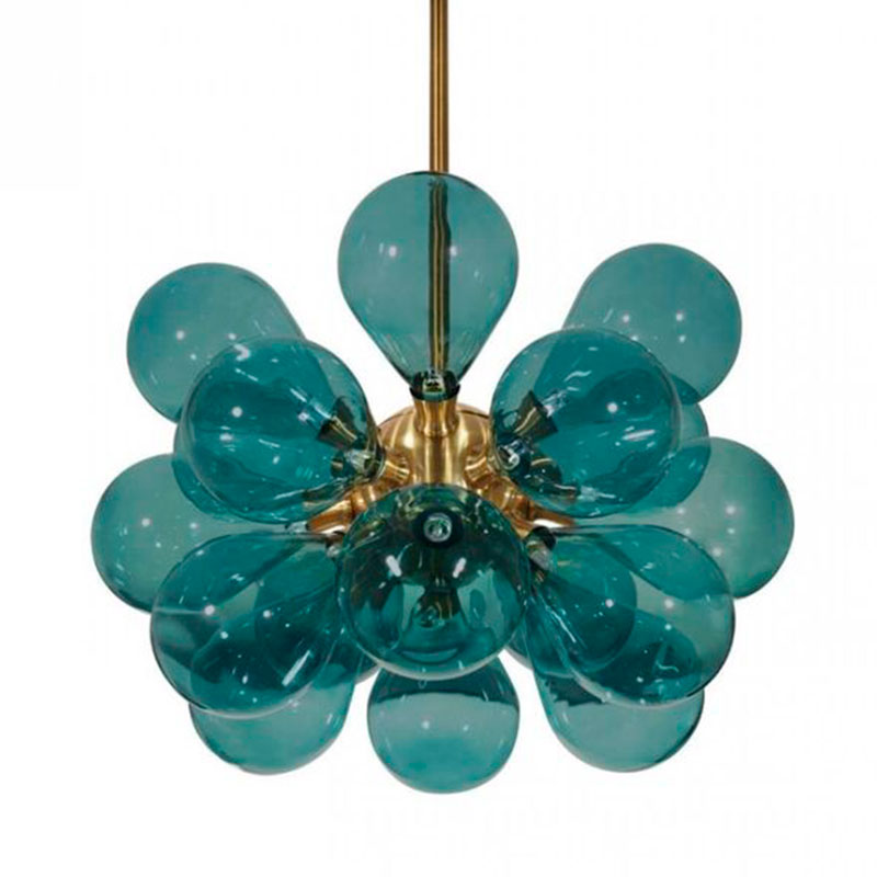 Люстра Simonet Chandelier Blue 55 см Голубой Золотой Люстра Simonet Chandelier Blue 55 см Голубой Золотой в Брянске | Loft Concept