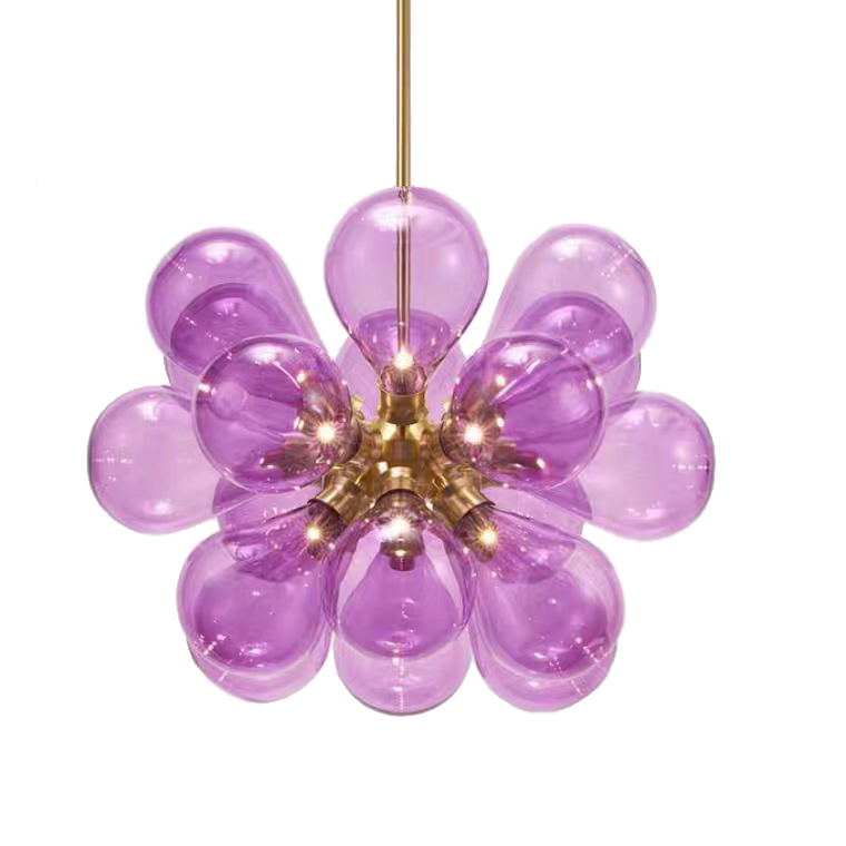 Люстра Simonet Chandelier Лиловый Золотой Люстра Simonet Chandelier Лиловый Золотой в Брянске | Loft Concept