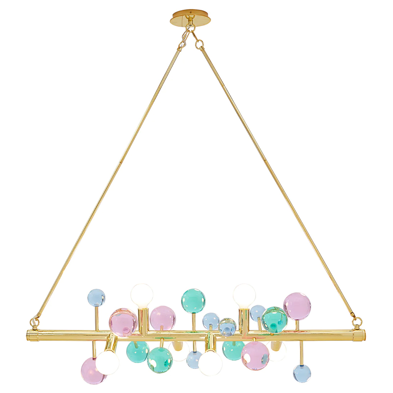 Светильник Jonathan Adler GLOBO SIX-LIGHT LINEAR CHANDELIER Multi Мульти Золотой в Брянске | Loft Concept 
