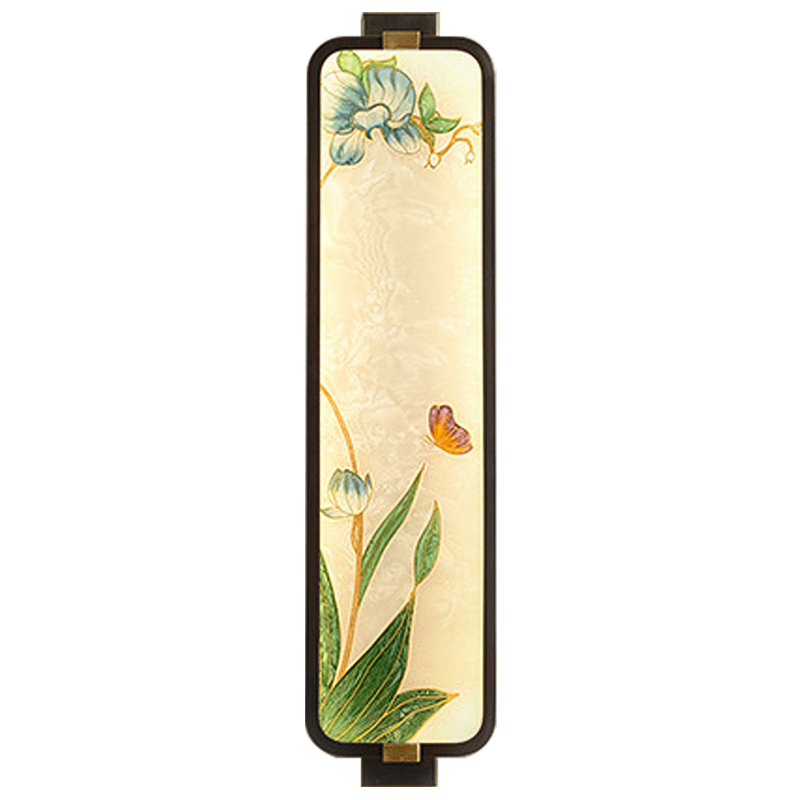 Настенный светильник Blue Flowers Butterfly Oriental Scenes Wall Lamp Мульти Бежевый Темная медь Настенный светильник Blue Flowers Butterfly Oriental Scenes Wall Lamp Мульти Бежевый Темная медь в Брянске | Loft Concept