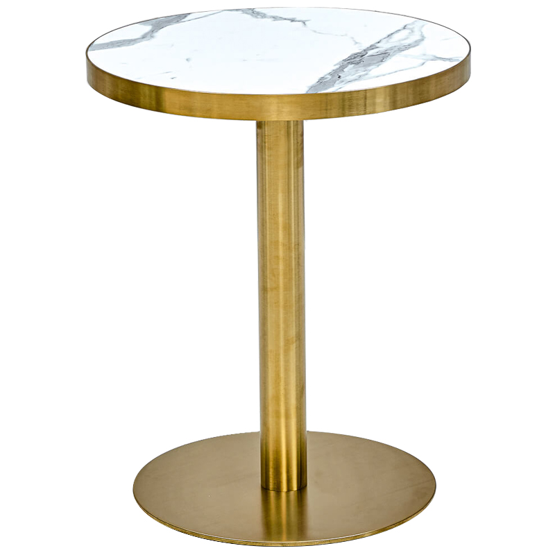 Обеденный стол Sancho Dinner Table Белый Глянцевое золото Обеденный стол Sancho Dinner Table Белый Глянцевое золото в Брянске | Loft Concept