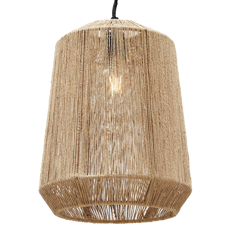 Подвесная люстра с плетеным плафоном Uma Wicker Chandelier Бежевый Черный Подвесная люстра с плетеным плафоном Uma Wicker Chandelier Бежевый Черный в Брянске | Loft Concept