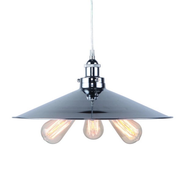 Подвесной светильник 20th C. Factory Filament Metal Triple Pendant rh Хром Подвесной светильник 20th C. Factory Filament Metal Triple Pendant rh Хром в Брянске | Loft Concept