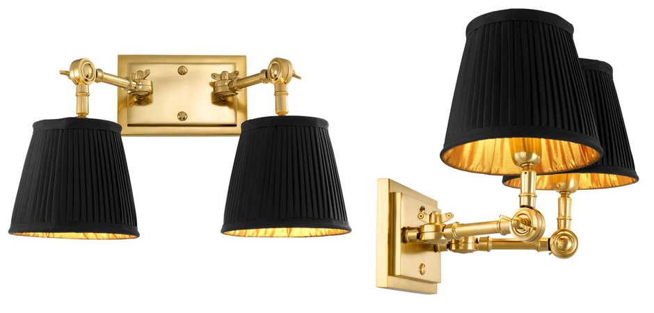 Бра Wall Lamp Wentworth Double Gold+Black Бра Wall Lamp Wentworth Double Gold+Black - Loft-Concept в Брянске