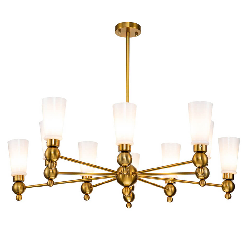 Люстра Chamila Chandelier 10 Латунь Белый Люстра Chamila Chandelier 10 Латунь Белый в Брянске | Loft Concept