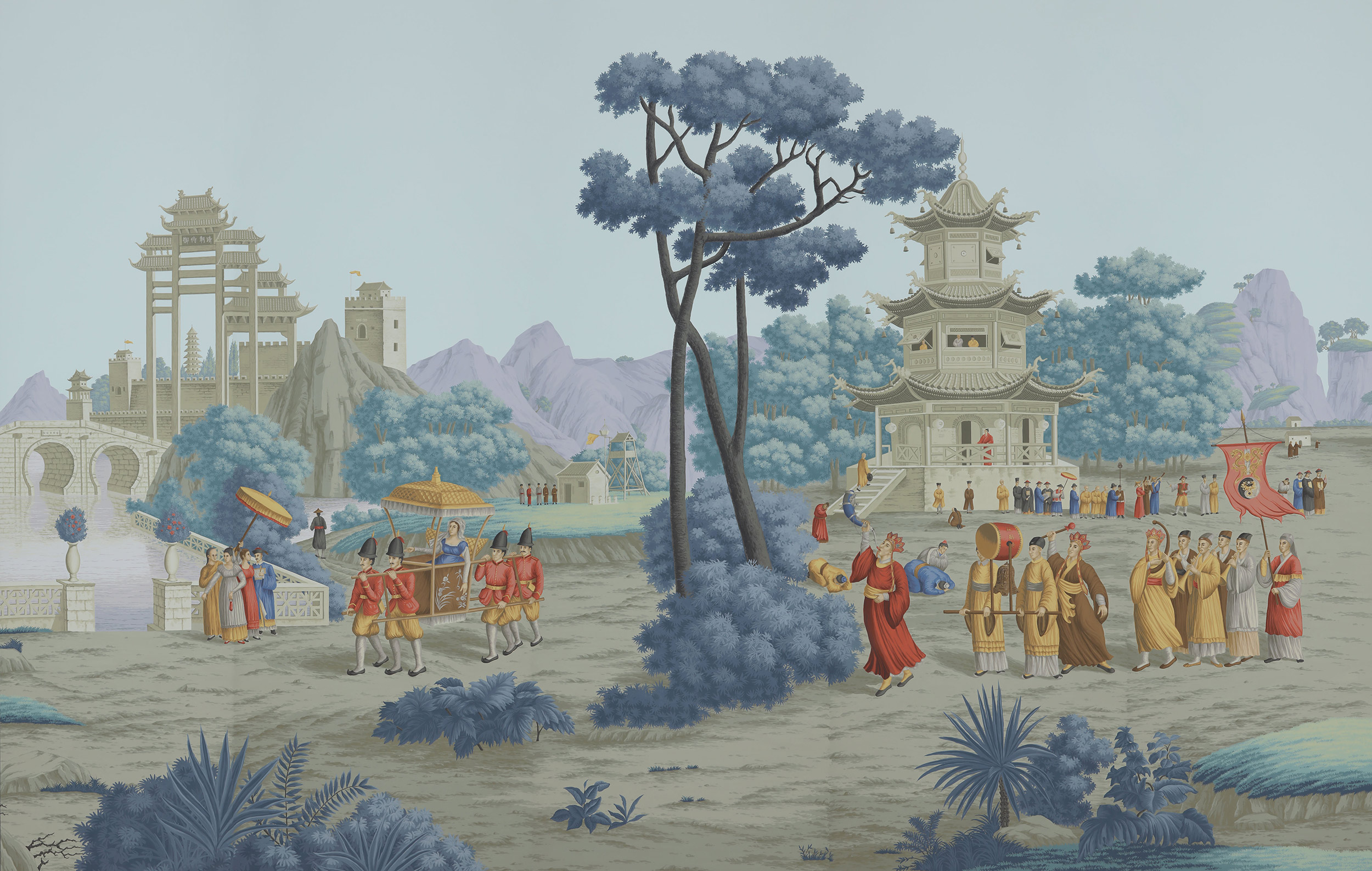 Обои ручная роспись Procession Chinoise Charvet on scenic paper Обои ручная роспись Procession Chinoise Charvet on scenic paper - постер Loft-Concept в Брянске