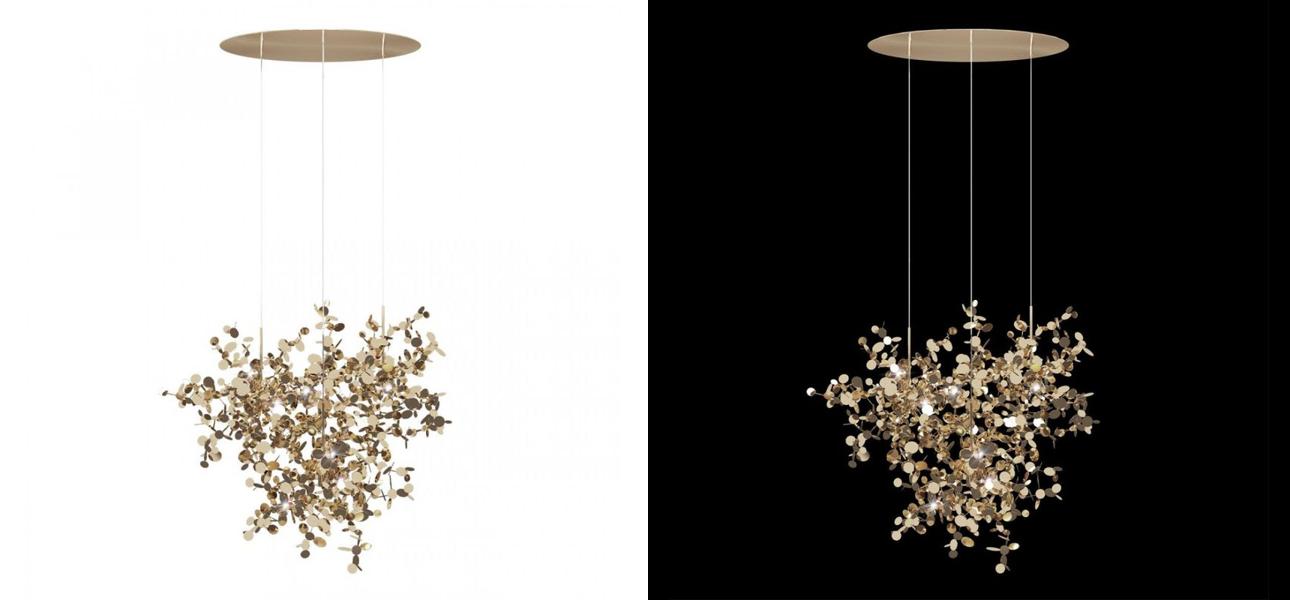 Люстра Terzani Argent Suspension Gold Pendant lamp диаметр 85 - фото