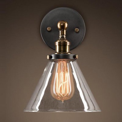 Бра Loft Clear Glass Wide Cloche Черный Бра Loft Clear Glass Wide Cloche Черный в Брянске | Loft Concept