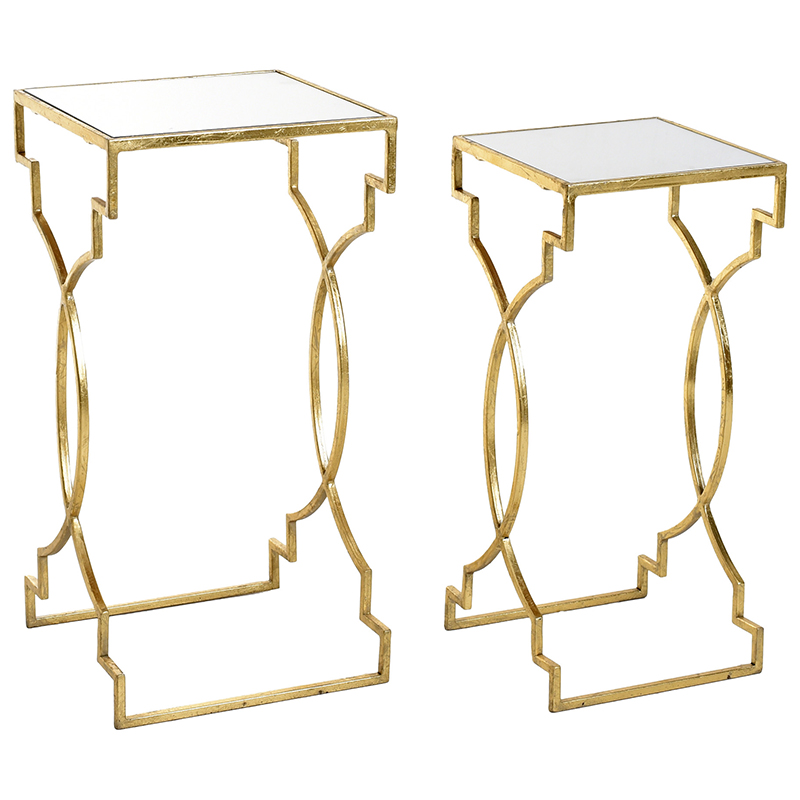 Комплект приставных столов Cowan Side Tables Золотой Прозрачный Комплект приставных столов Cowan Side Tables Золотой Прозрачный в Брянске | Loft Concept