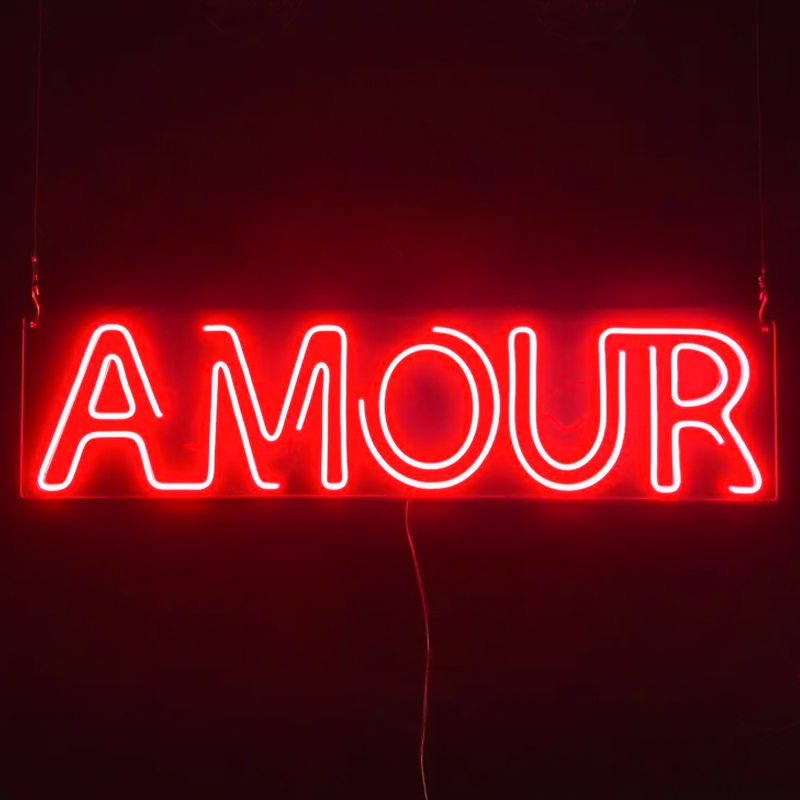 Неоновая настенная лампа Amour Neon Wall Lamp Прозрачный Красный в Брянске | Loft Concept 