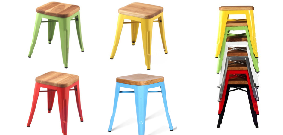 Кухонный стул Tolix Wood Seat Stool Кухонный стул Tolix Wood Seat Stool - Loft-Concept в Брянске