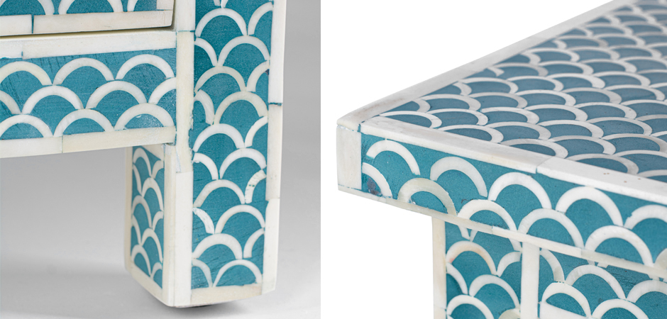 Тумба bone fish scale inlay cupboard - фото №1