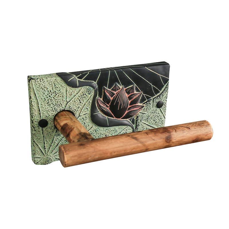 Держатель для бумаги Lotus Wood Графит Зеленый шалфей Коричневый Держатель для бумаги Lotus Wood Графит Зеленый шалфей Коричневый в Брянске | Loft Concept