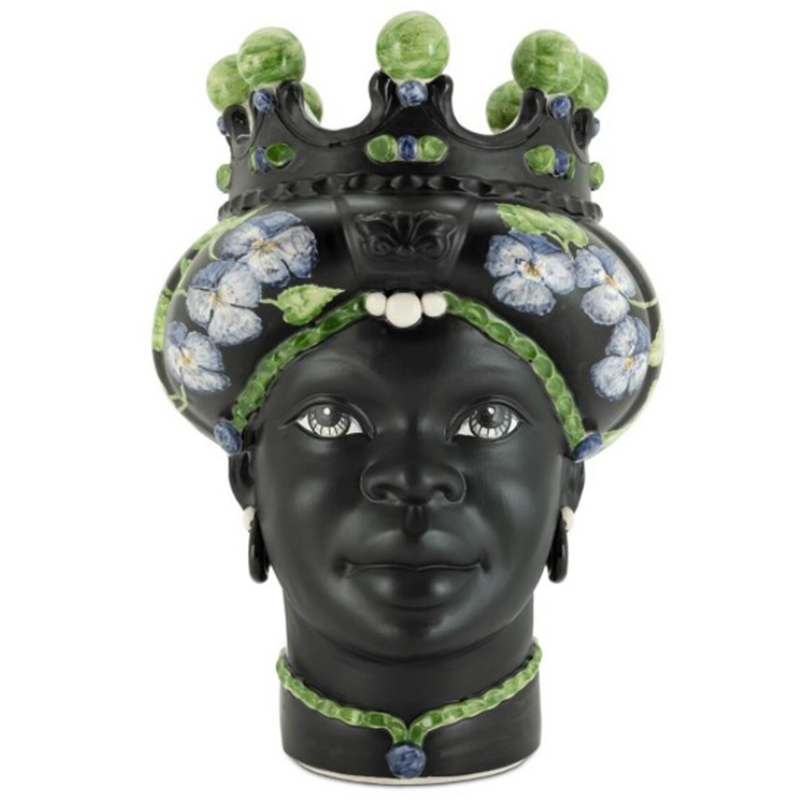 Ваза VASE MORO LADY CROWN VIOLET Черный Зеленый Фиолетовый Ваза VASE MORO LADY CROWN VIOLET Черный Зеленый Фиолетовый в Брянске | Loft Concept