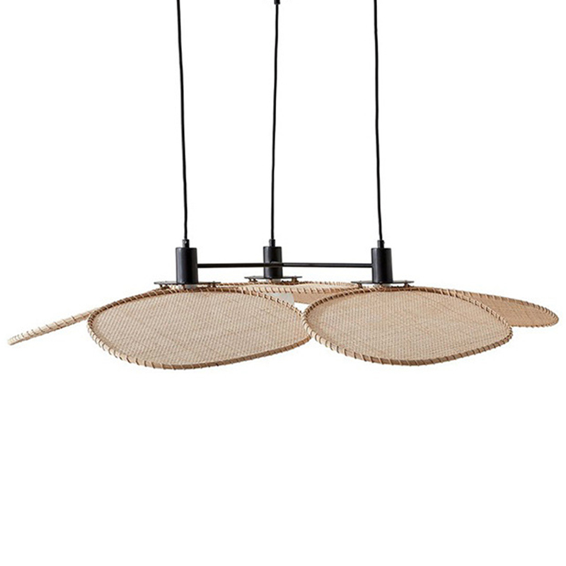 Подвесной светильник Takibi Three Lamp Pendant Бежевый Древесина Черный Подвесной светильник Takibi Three Lamp Pendant Бежевый Древесина Черный в Брянске | Loft Concept