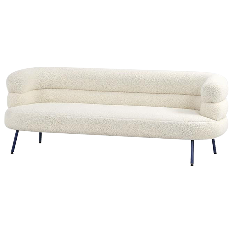 Диван Boyle White Boucle Sofa Белый Черный Диван Boyle White Boucle Sofa Белый Черный в Брянске | Loft Concept