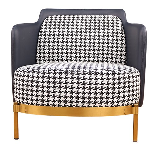 Кресло Pied de poule Gray Armchair Черно-белый Латунь Кресло Pied de poule Gray Armchair Черно-белый Латунь в Брянске | Loft Concept