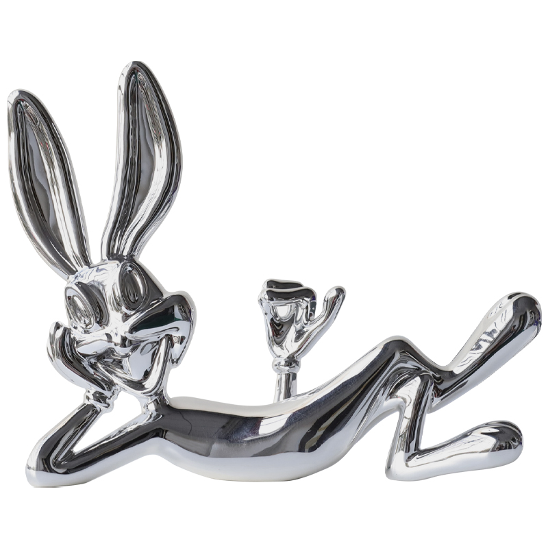 Декоративная статуэтка Bugs Bunny Silver Серебряный Декоративная статуэтка Bugs Bunny Silver Серебряный в Брянске | Loft Concept