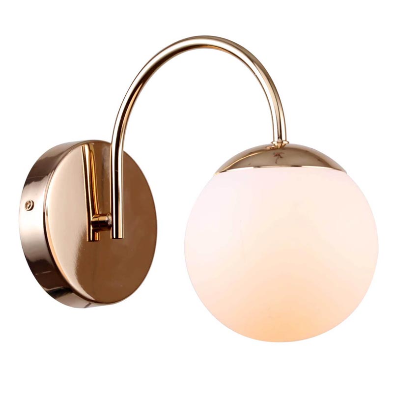 Бра Gooseneck Pelle Sconce Белое матовое стекло Глянцевое золото Бра Gooseneck Pelle Sconce Белое матовое стекло Глянцевое золото в Брянске | Loft Concept
