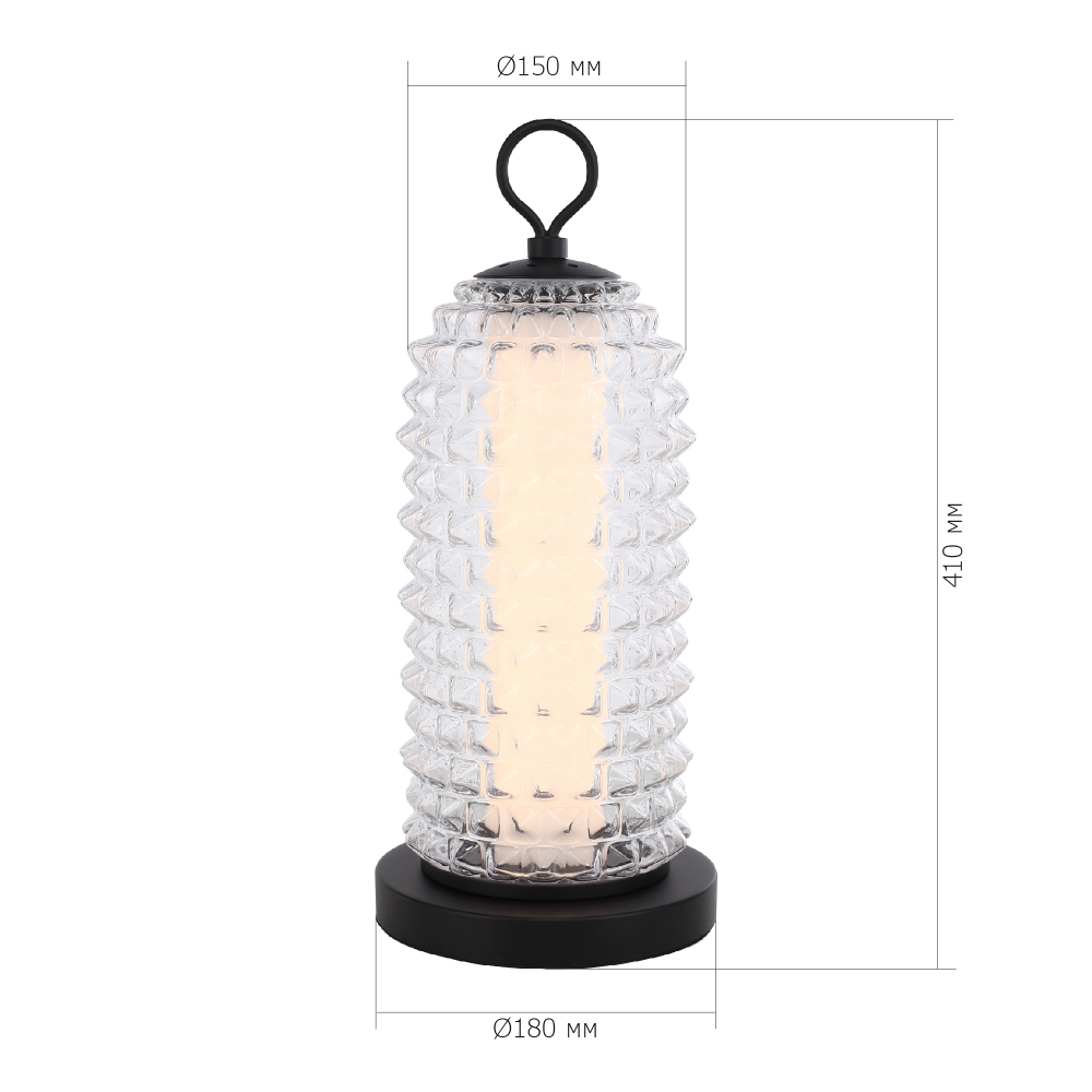 Настольная лампа с прозрачным факутрным стеклянным плафоном Sonora в Брянске