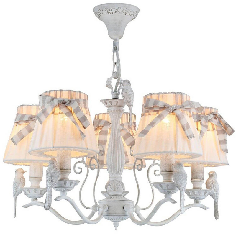 Люстра Refined Provence Chandelier Белый Бежевый Люстра Refined Provence Chandelier Белый Бежевый в Брянске | Loft Concept