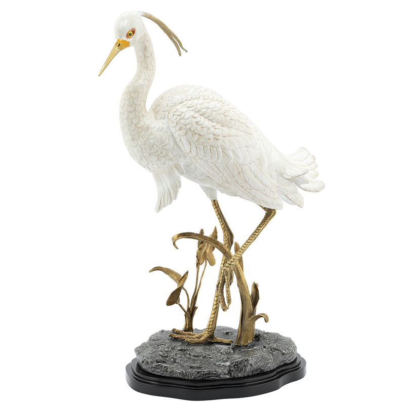 Статуэтка HERON ATLANTA Белый Черный Бронза Статуэтка HERON ATLANTA Белый Черный Бронза в Брянске | Loft Concept