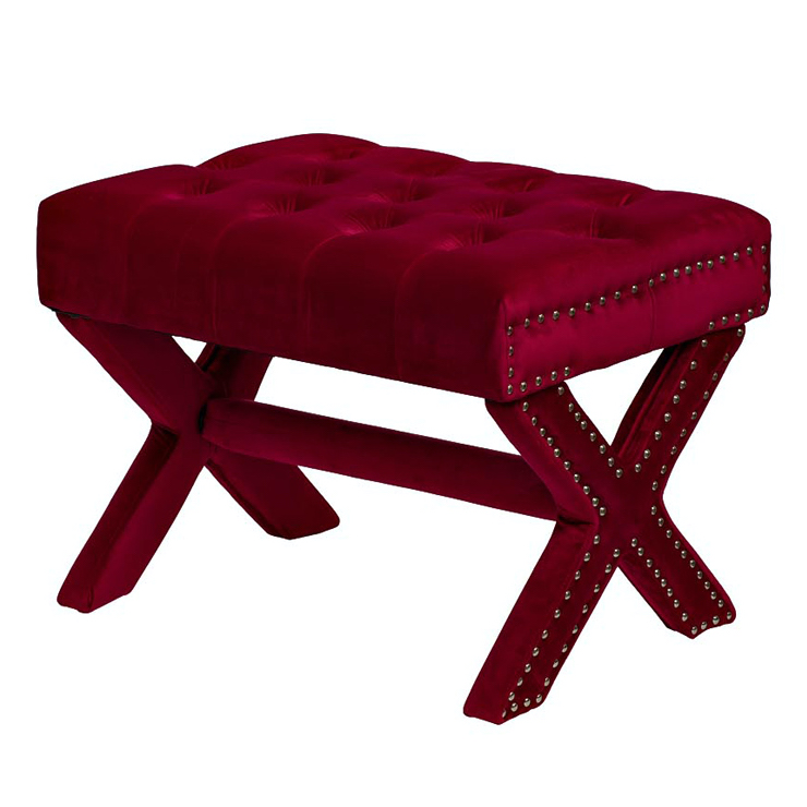 Пуф X Bench Capitone Ruby Бургундский красный Пуф X Bench Capitone Ruby Бургундский красный в Брянске | Loft Concept