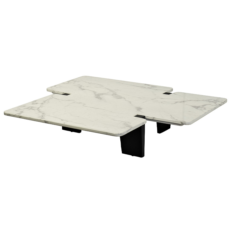 Кофейный стол Lewys Marble Coffee Table Белый Мрамор Bianco Коричневый Кофейный стол Lewys Marble Coffee Table Белый Мрамор Bianco Коричневый в Брянске | Loft Concept