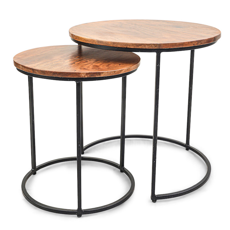 Комплект приставных столов Stafford Table darker Черный Коричневый Комплект приставных столов Stafford Table darker Черный Коричневый в Брянске | Loft Concept