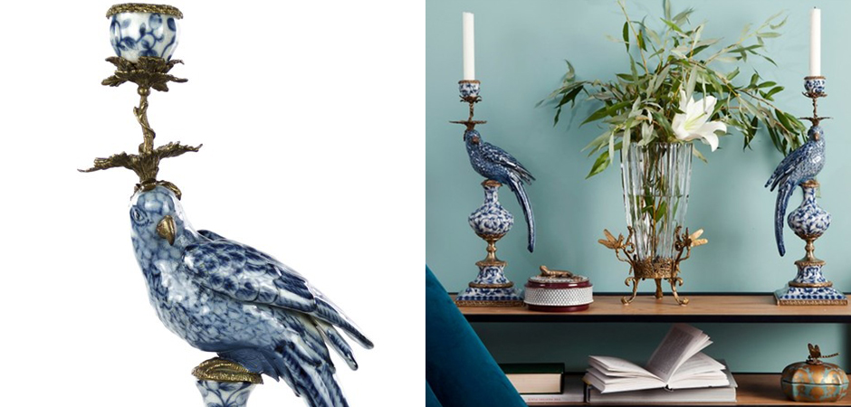 Подсвечник Blue and White Parrot Подсвечник Blue and White Parrot - Loft-Concept в Брянске