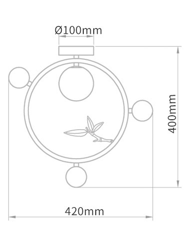 Потолочный светильник Metal Wood Ring Leaf Потолочный светильник Metal Wood Ring Leaf в Брянске