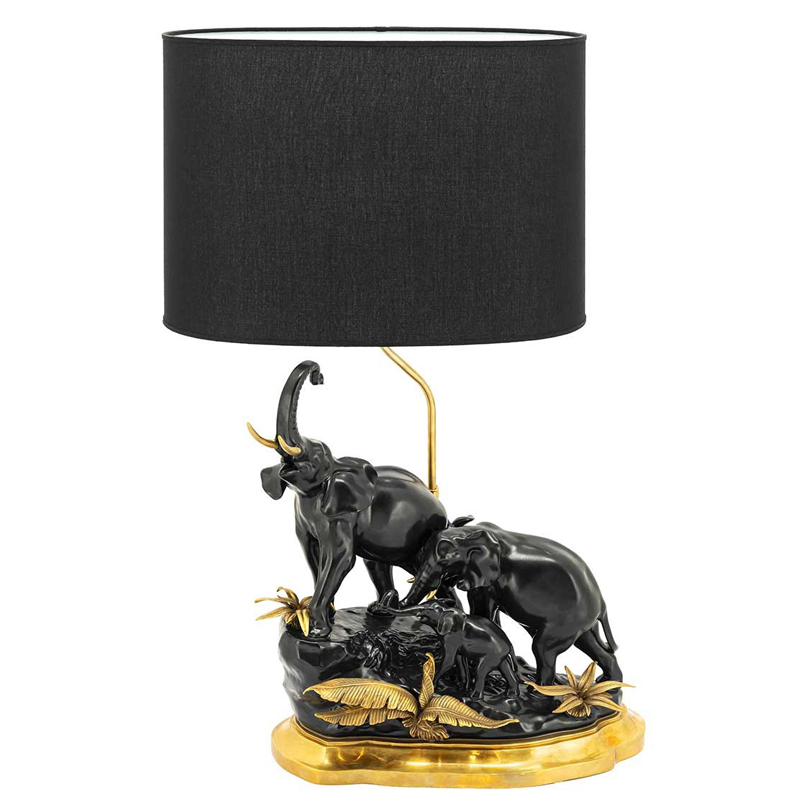 Настольная лампа ABHIKA TABLE LAMP ELEPHANT Черный Золотой в Брянске | Loft Concept 