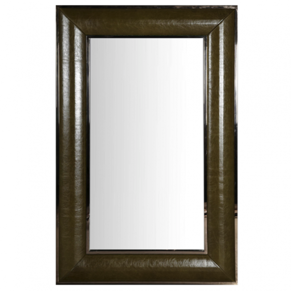 Зеркало настенное Leather Lux Mirror Square Oliva Оливковый Зеркало настенное Leather Lux Mirror Square Oliva Оливковый в Брянске | Loft Concept