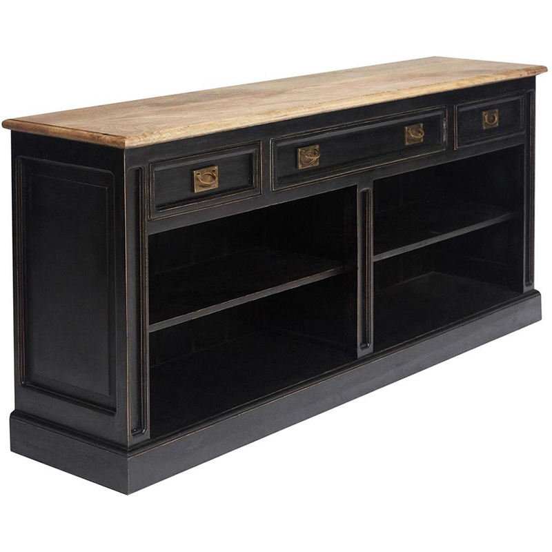 Комод с 3-мя ящиками Provence Sylvie stand Черный Древесина Комод с 3-мя ящиками Provence Sylvie stand Черный Древесина в Брянске | Loft Concept