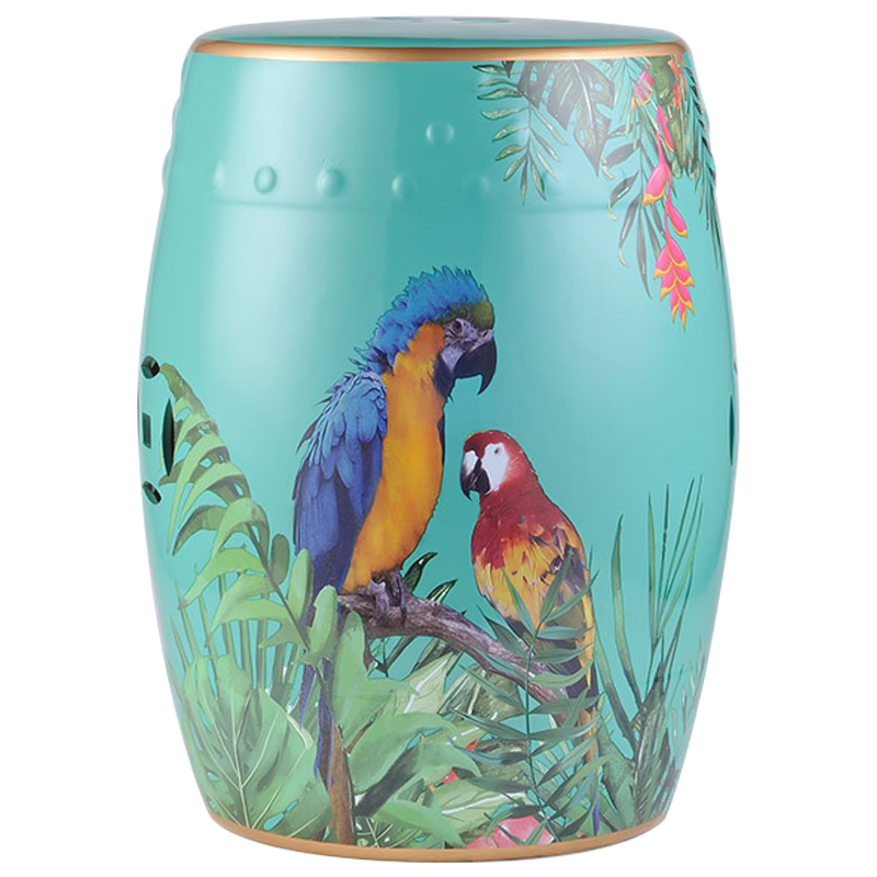 Керамический табурет Parrots Tropical Animal Ceramic Stool Turquoise Бирюзовый Мульти Керамический табурет Parrots Tropical Animal Ceramic Stool Turquoise Бирюзовый Мульти в Брянске | Loft Concept