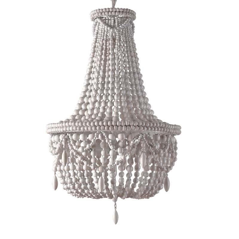 Люстра RH Anselme White Wood Large Chandelier Белый Люстра RH Anselme White Wood Large Chandelier Белый в Брянске | Loft Concept
