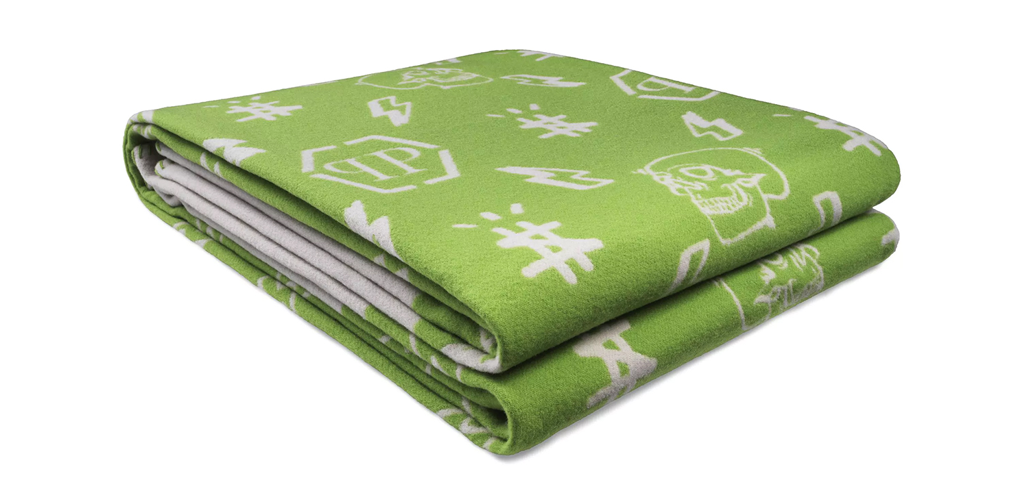 Плед Philipp Plein Plaid Cashmere Skul Green - фото №1