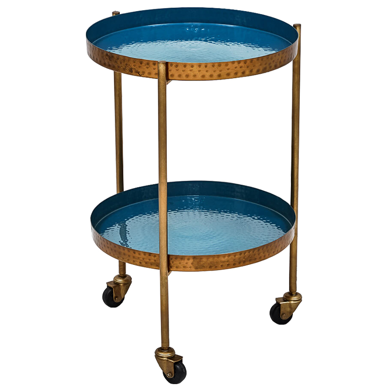 Приставной стол Reina Side Table Морская синь Латунь Приставной стол Reina Side Table Морская синь Латунь в Брянске | Loft Concept