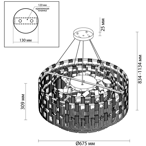 Люстра Ribbed Elements Pendant Round 67 Люстра Ribbed Elements Pendant Round 67 в Брянске