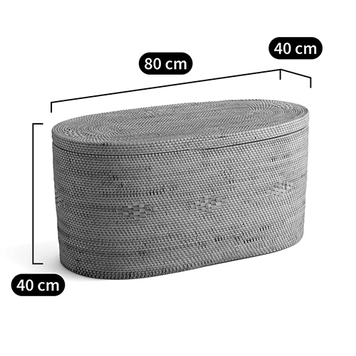Плетеная овальная корзина с крышкой Shani Rattan Basket Плетеная овальная корзина с крышкой Shani Rattan Basket в Брянске