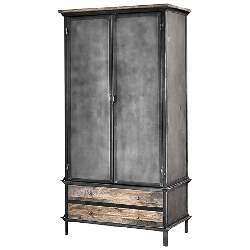 Шкаф Gasparo Loft Wardrobe Металлик винтаж Древесина Шкаф Gasparo Loft Wardrobe Металлик винтаж Древесина в Брянске | Loft Concept