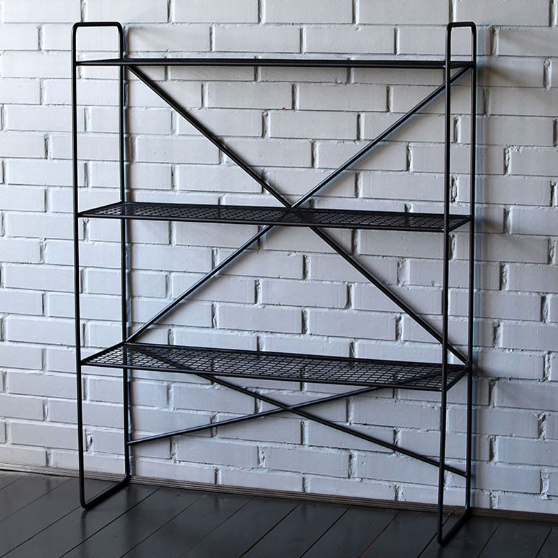 Стеллаж Ridley Black Industrial Metal Rust Rack Черный Стеллаж Ridley Black Industrial Metal Rust Rack Черный в Брянске | Loft Concept