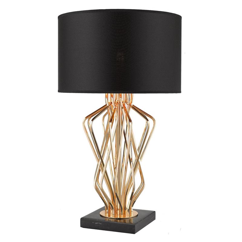 Настольная лампа Lester Table Lamp Черный Мрамор Nero Глянцевое золото Настольная лампа Lester Table Lamp Черный Мрамор Nero Глянцевое золото в Брянске | Loft Concept