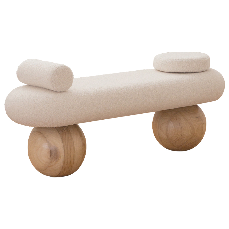 Банкетка Jemima Wooden Forms Bench Бежевый Коричневый в Брянске | Loft Concept 
