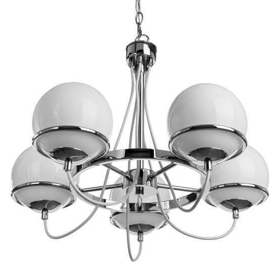 Люстра Melissa Chandelier Chromium 5 Хром Белый Люстра Melissa Chandelier Chromium 5 Хром Белый в Брянске | Loft Concept
