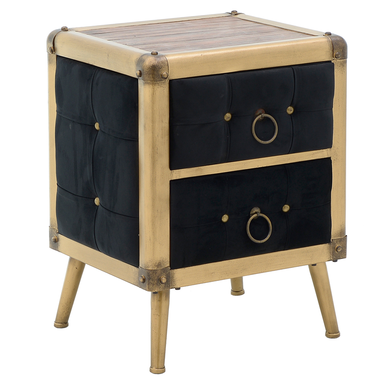 Тумба Jokum Nightstand Золотой Черный Тумба Jokum Nightstand Золотой Черный в Брянске | Loft Concept