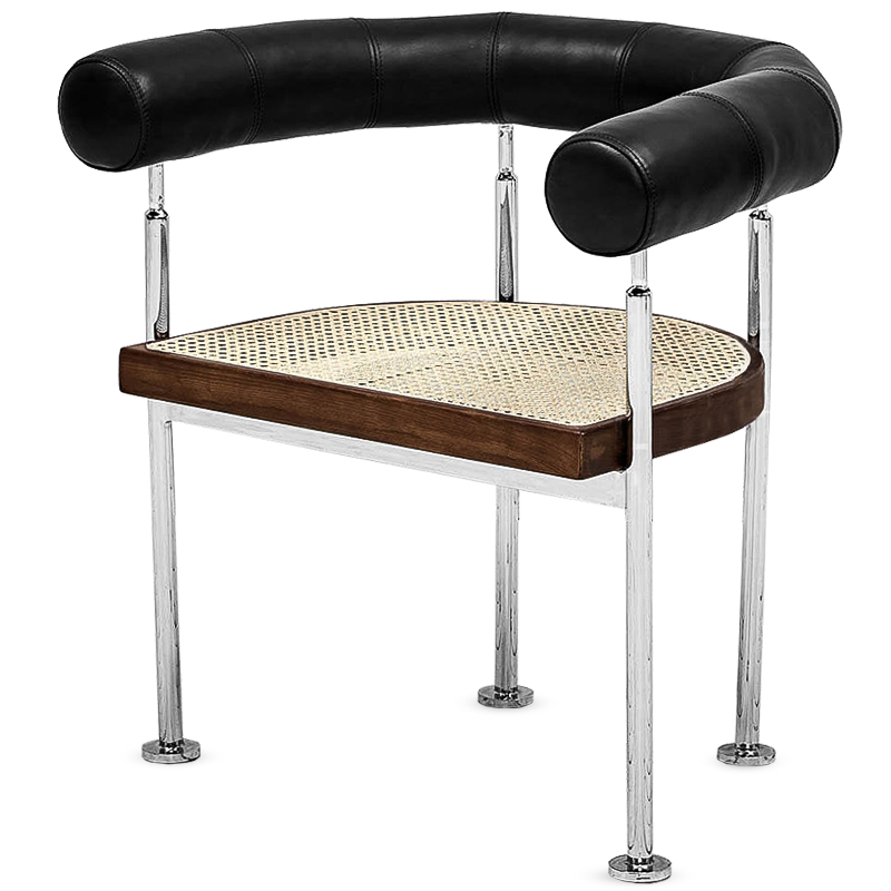 Стул Philibe Stool Черный Коричневый Хром Бежевый Стул Philibe Stool Черный Коричневый Хром Бежевый в Брянске | Loft Concept