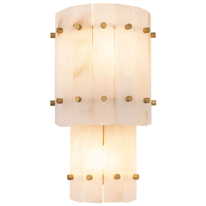 Бра Eichholtz Wall Lamp Blason Double Белый Мрамор Bianco Бежевый Латунь Бра Eichholtz Wall Lamp Blason Double Белый Мрамор Bianco Бежевый Латунь в Брянске | Loft Concept